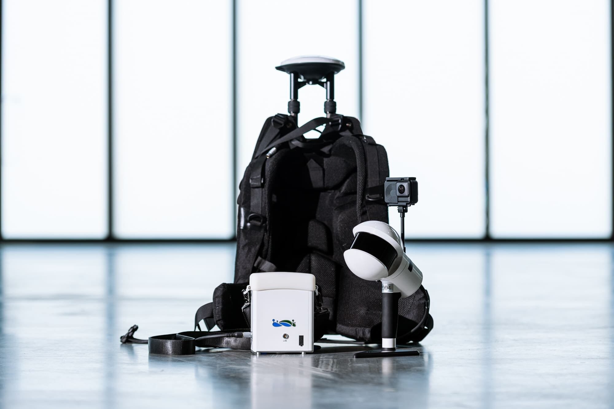 _BAP6851 Portable lidar camera by greenvalley on a backpack