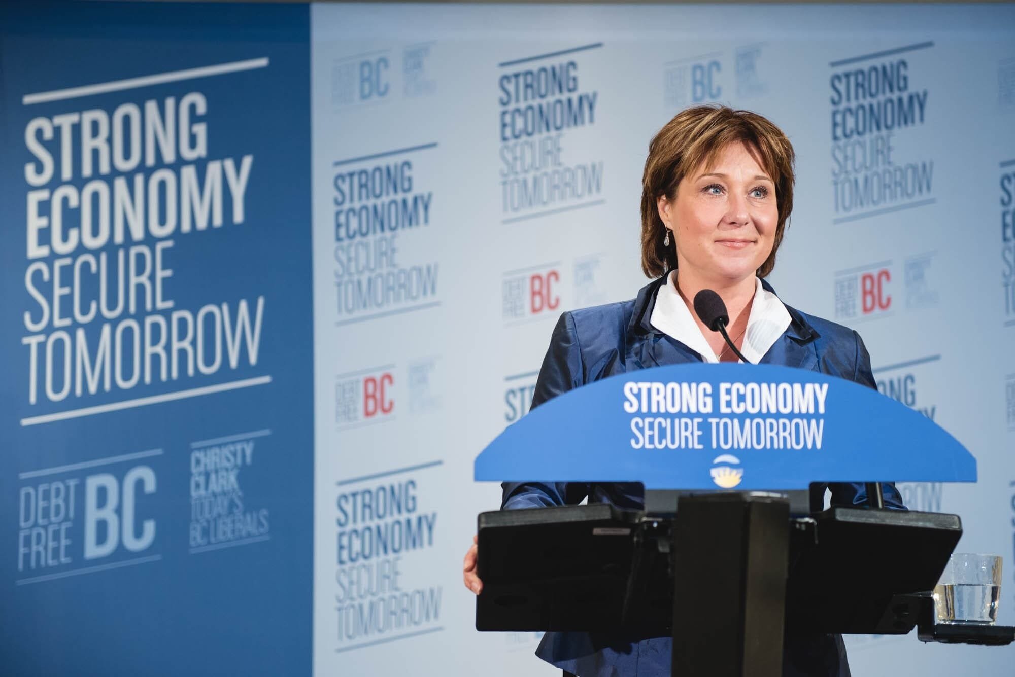 West Light Media Event Photography-17 Christy Clark at Strong Economy Secure Tomorrow event