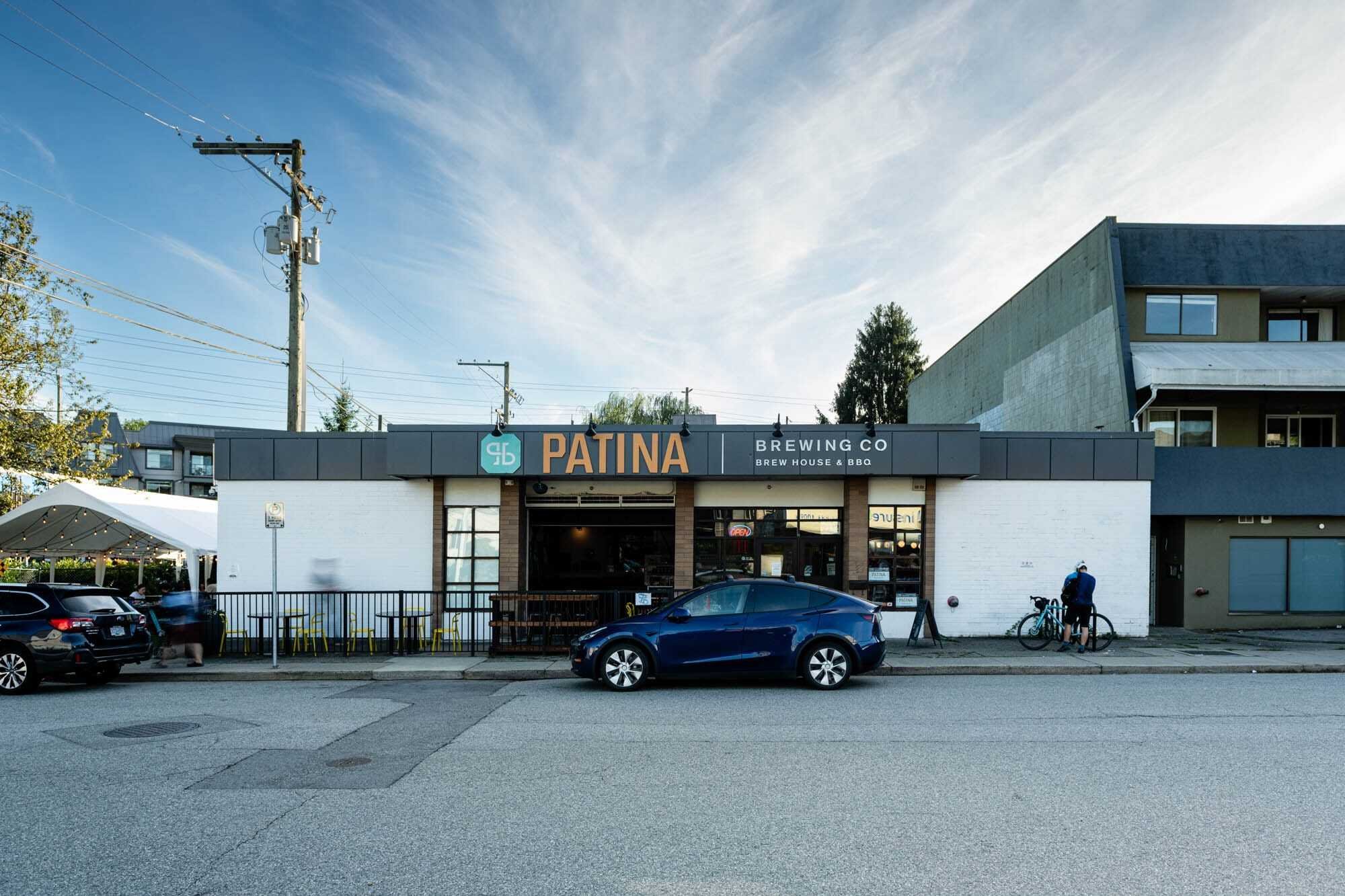 Jolt Charging-6 Patina Brewing Co building exterior street view.
